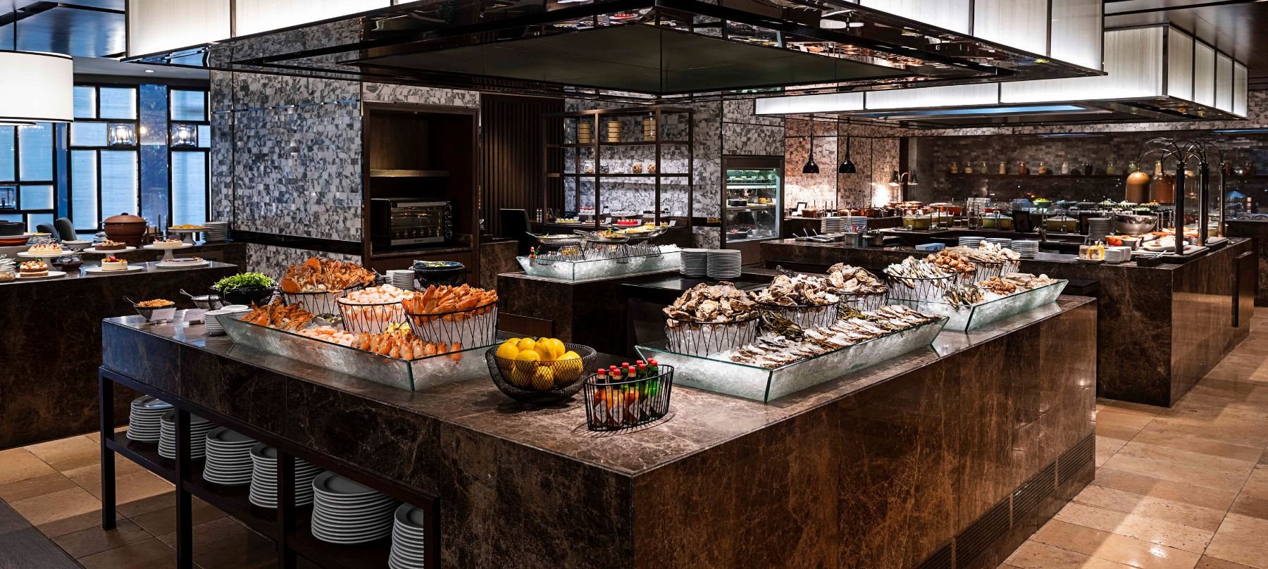 International buffet line at JW Café in JW Marriott Hotel Bangkok