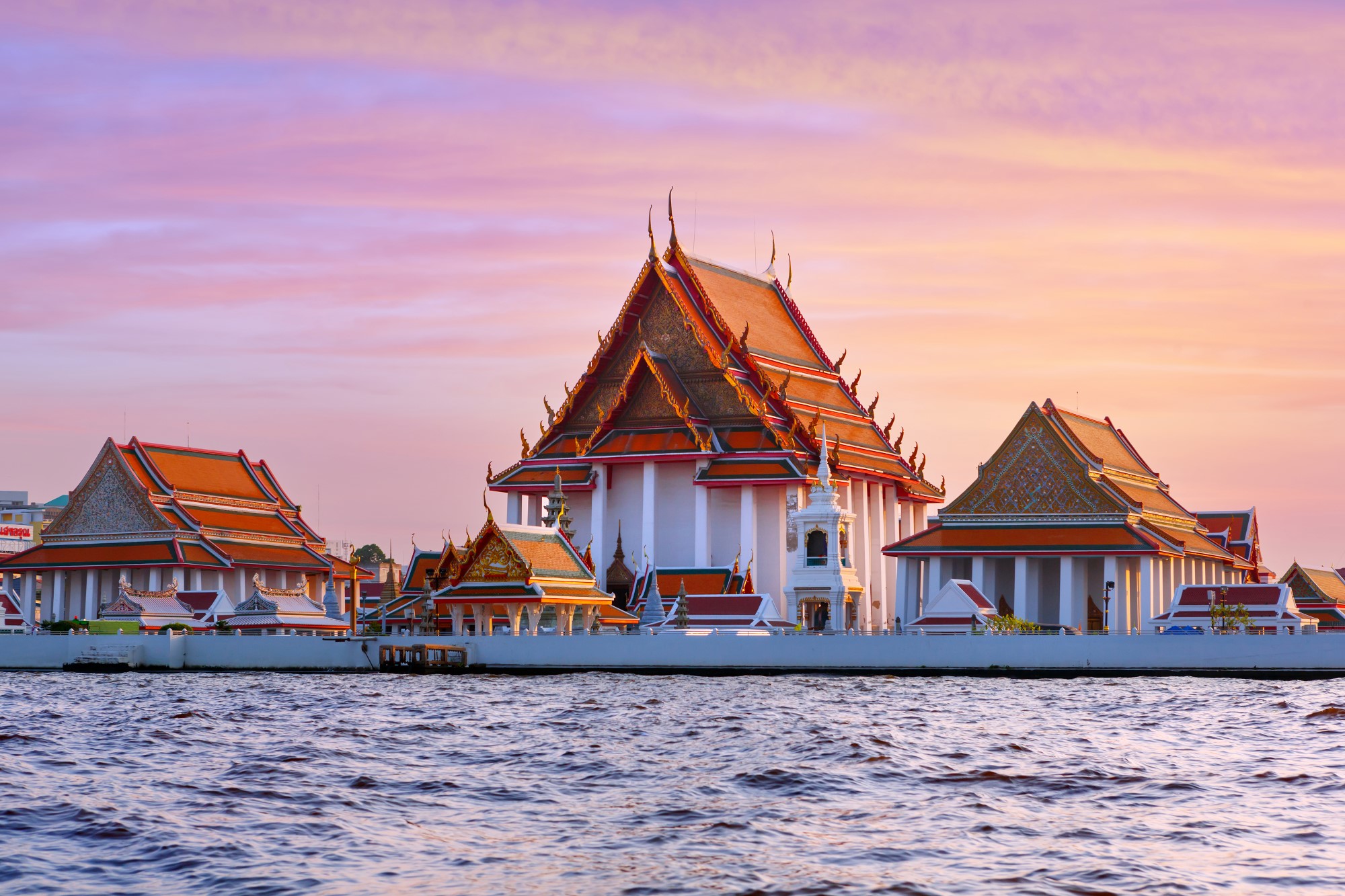 Wat Kalayanamitr beside the Chao Phraya River in Thonburi