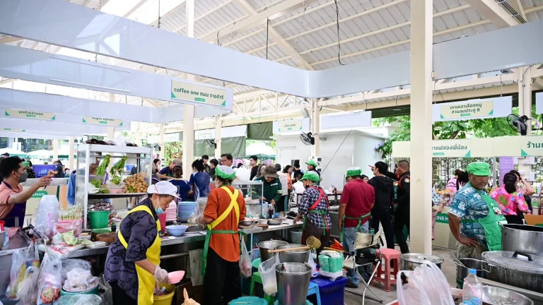Dining area at Lumphini Park Hawker Centre Bangkok