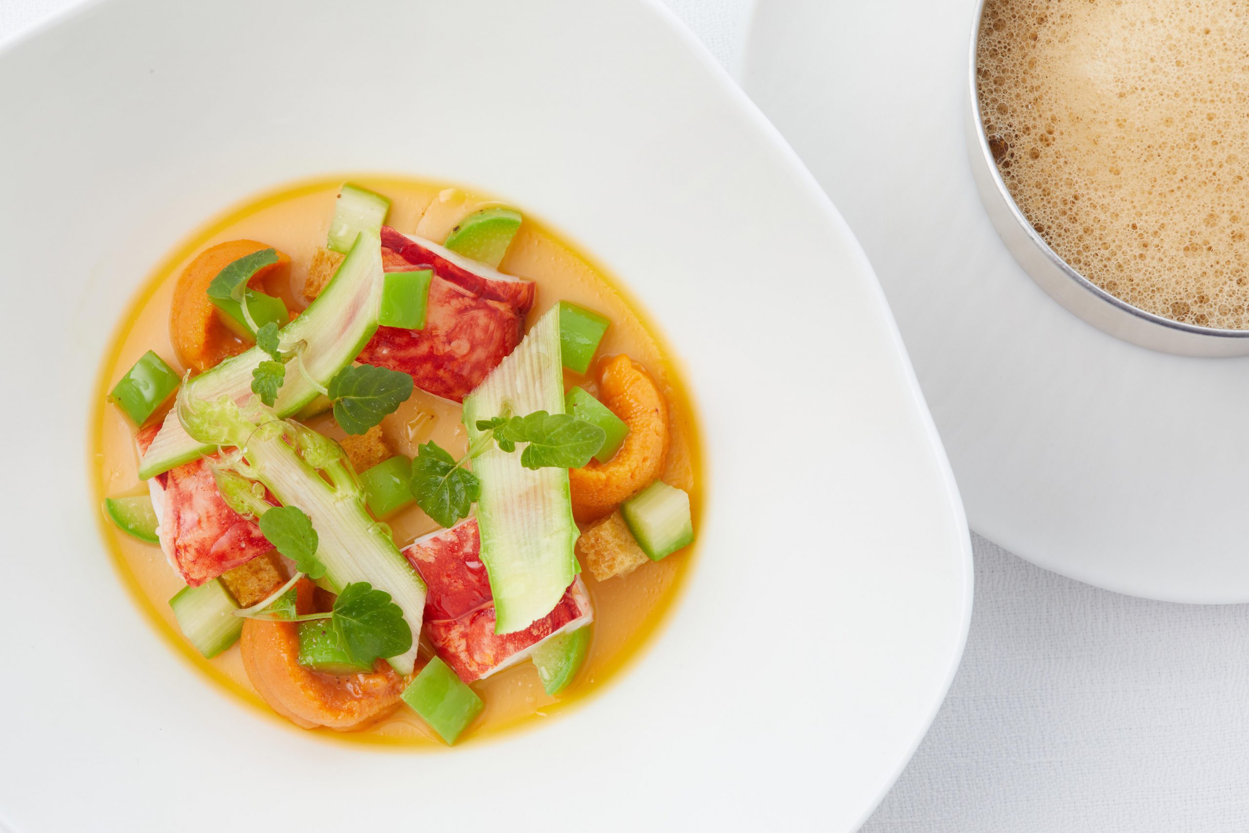 Blue lobster course at Mezzaluna Bangkok