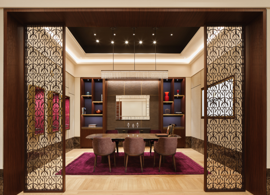 Upper-floor lounge and bar at Patek Philippe One Bangkok