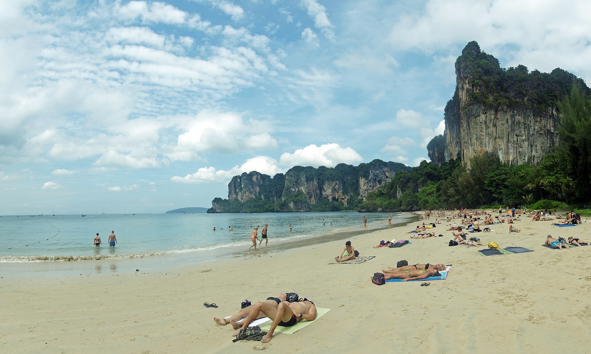 Railay Beach and its limestone formations in Krabi