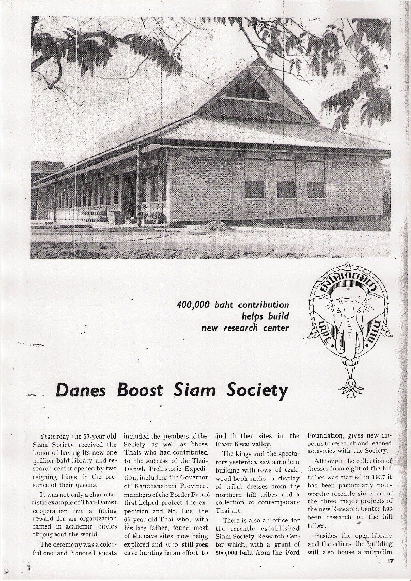 Library interior at The Siam Society Bangkok