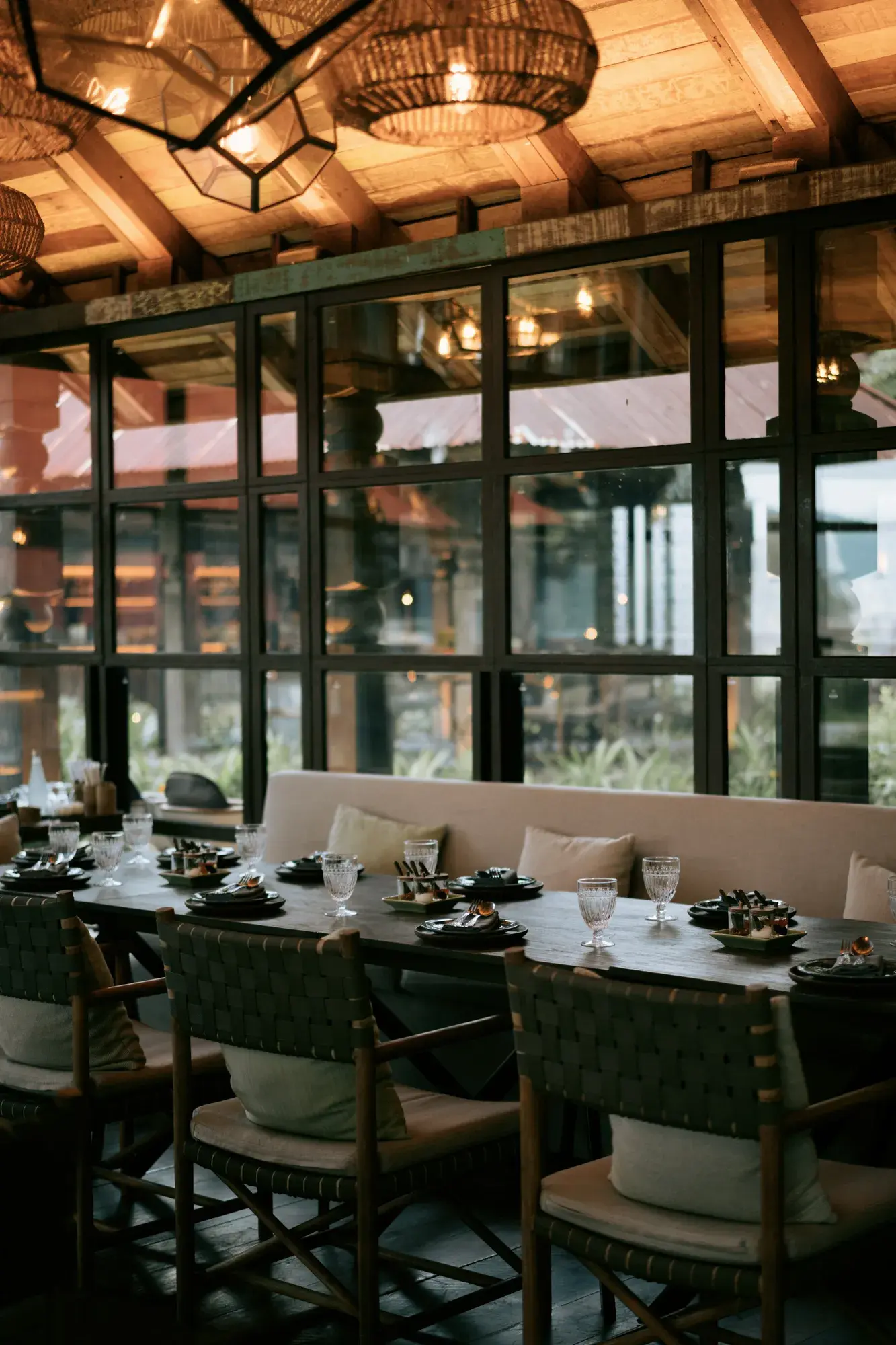 Dining pavilion at Ta Khai in Rosewood Phuket