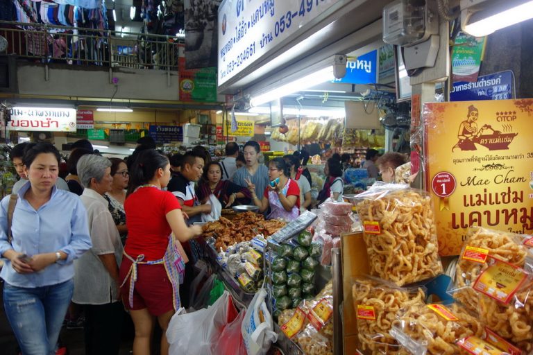 Warorot Market clock tower in Chiang Mai