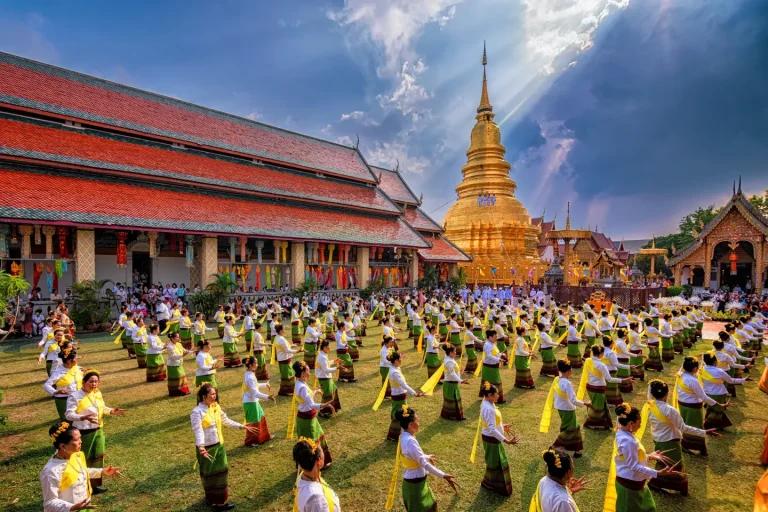 Golden chedi at Wat Phra That Hariphunchai in Lamphun