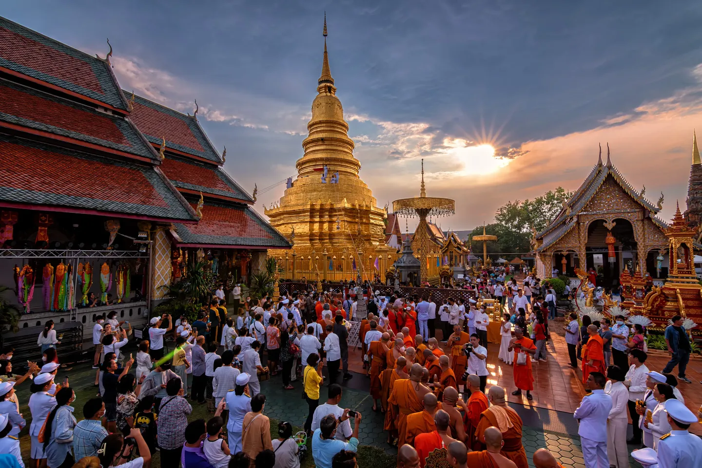 Temple architecture at Wat Phra That Hariphunchai