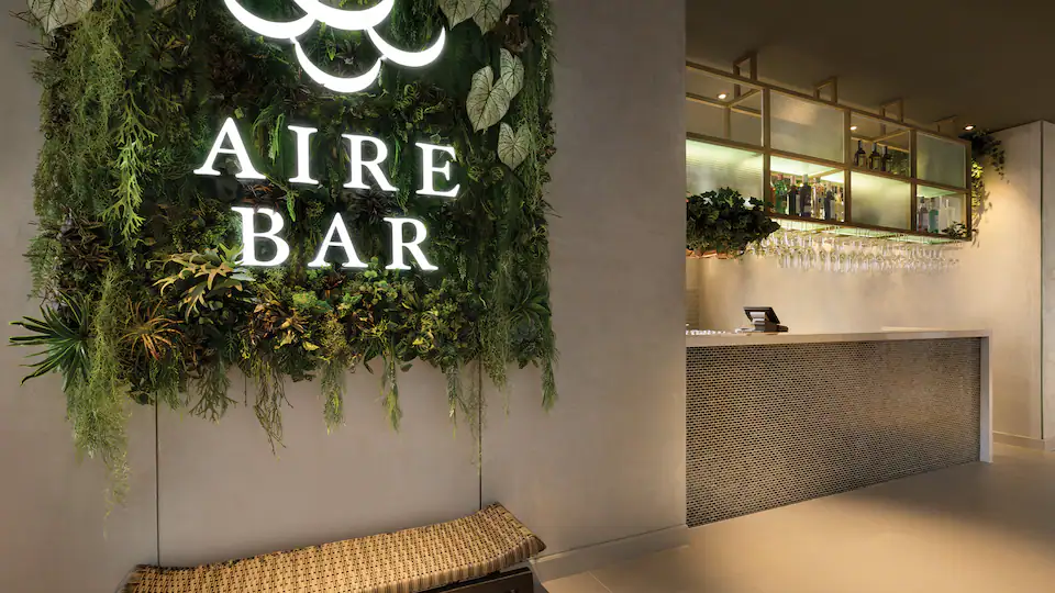 AIRE BAR sign and bar at Hyatt Place Bangkok Sukhumvit 24