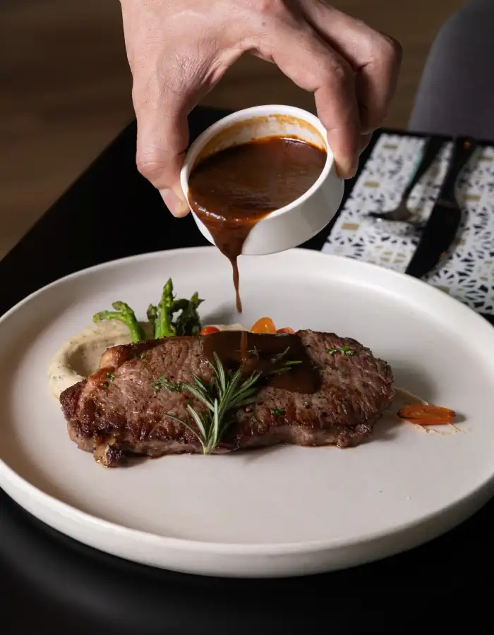 Grilled beef served at Amaya Food Gallery