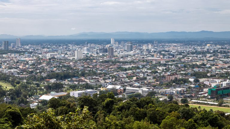 View across Hat Yai city in southern Thailand
