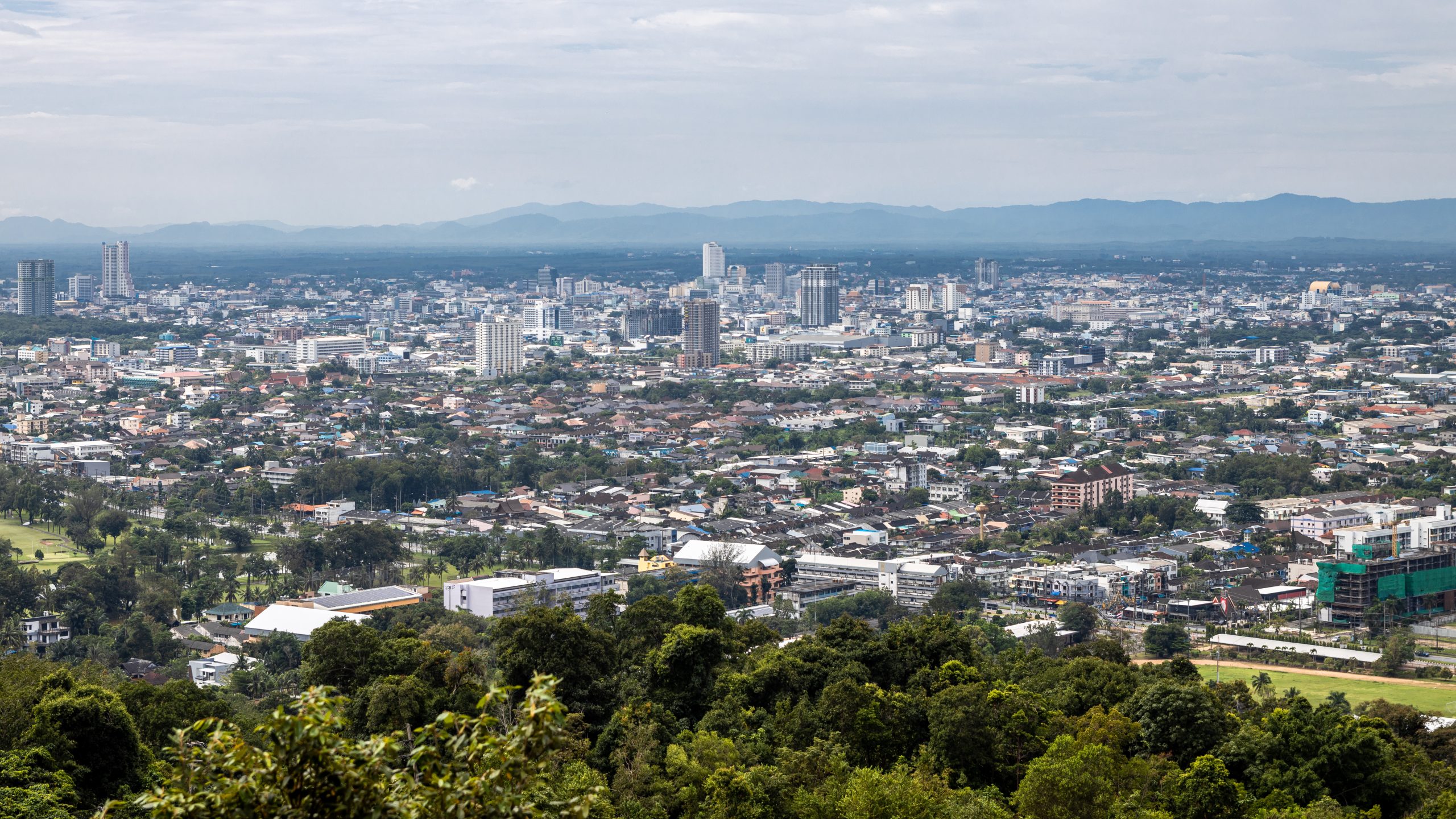 View across Hat Yai city in southern Thailand