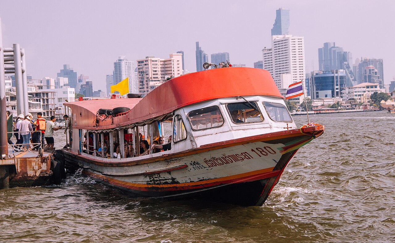 Yellow-line express boat on the Chao Phraya River