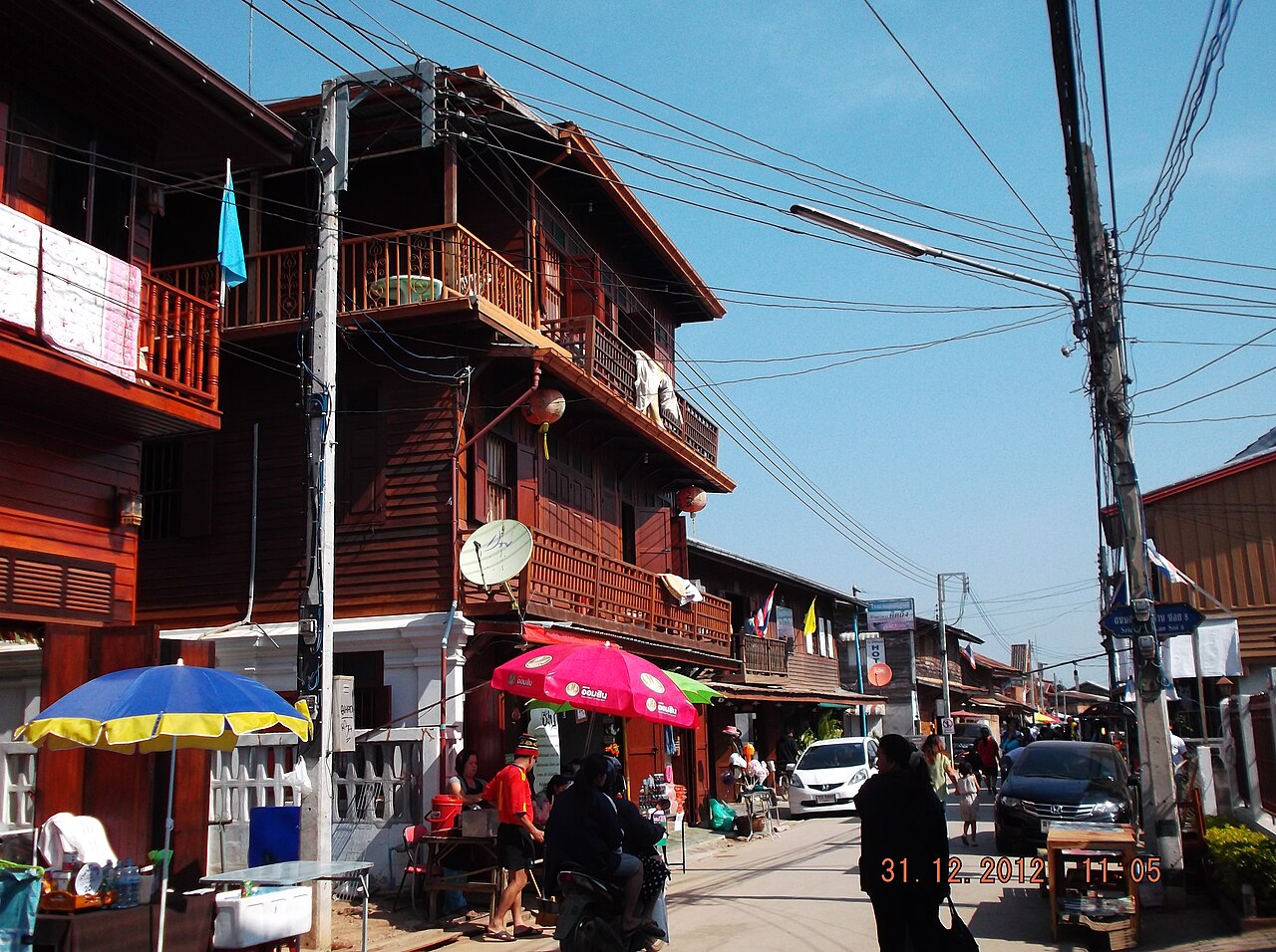 Traditional streetscape in Chiang Khan, Loei