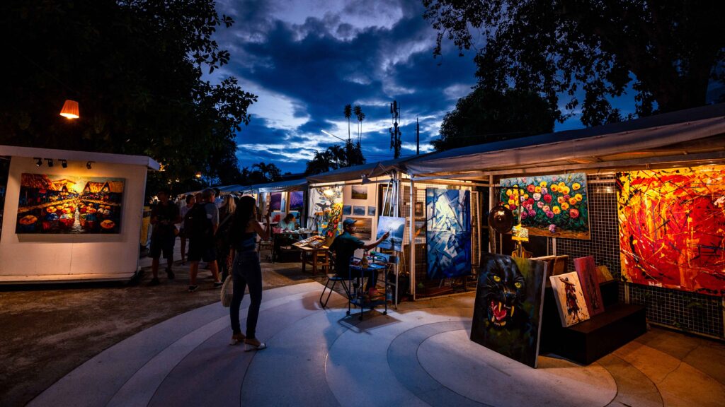 Evening stalls and visitors at Cicada Market Hua Hin