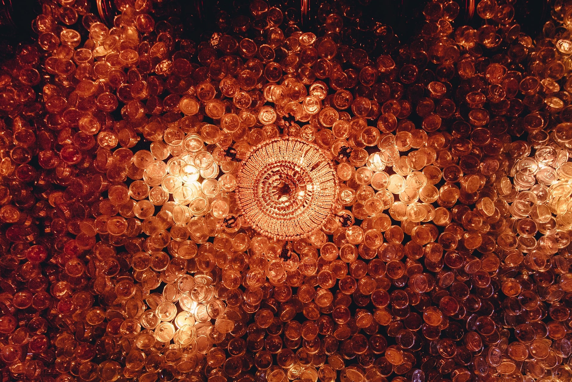 Decorative ceiling inside an Iron Balls Bangkok bar