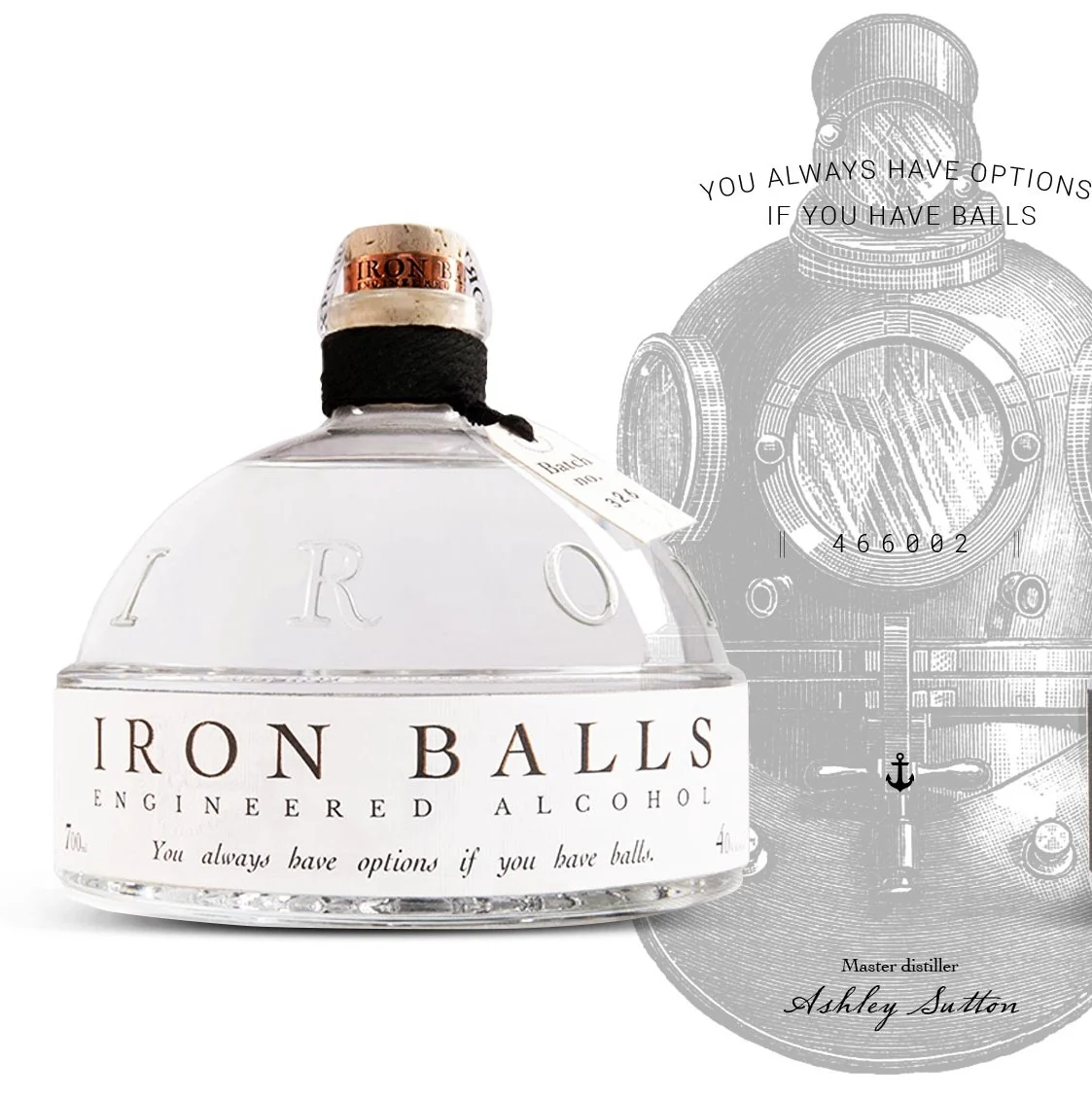 Bottle of Iron Balls gin