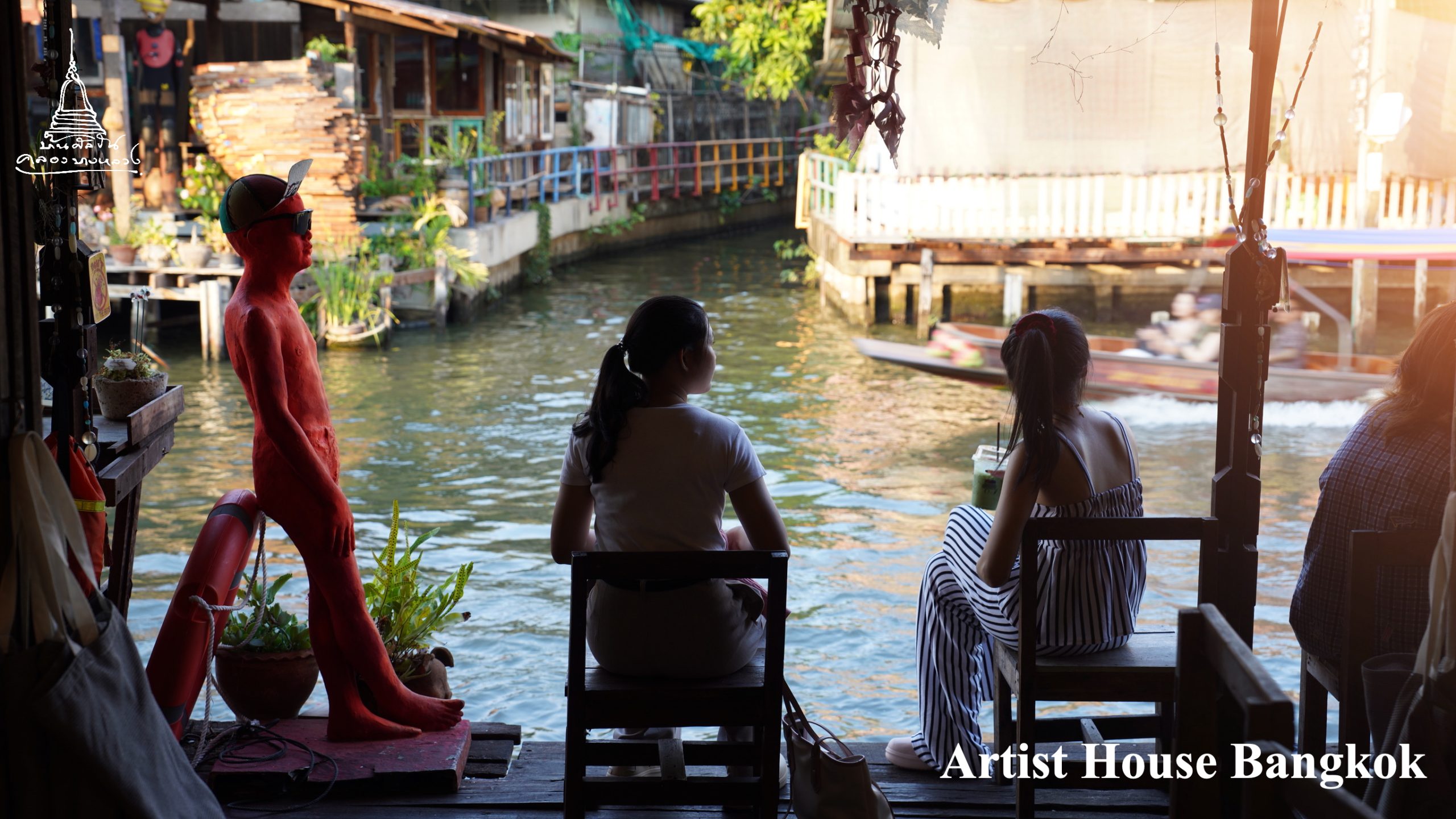 Wooden Artist House beside Khlong Bang Luang in Bangkok