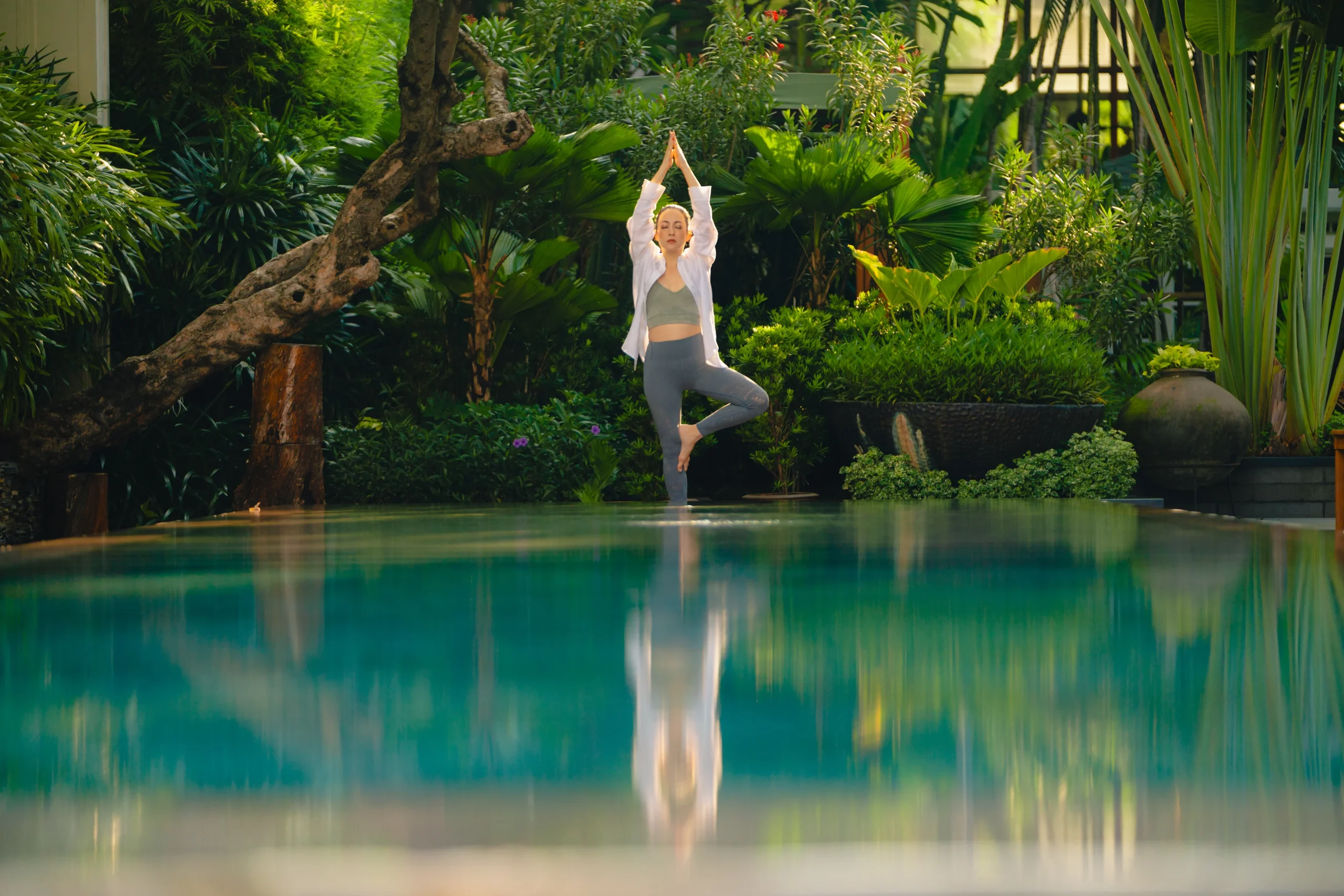 Assisted stretching session at Mandarin Oriental Bangkok