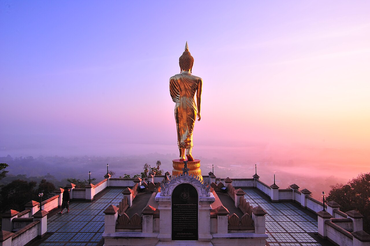 Elevated temple view over Nan