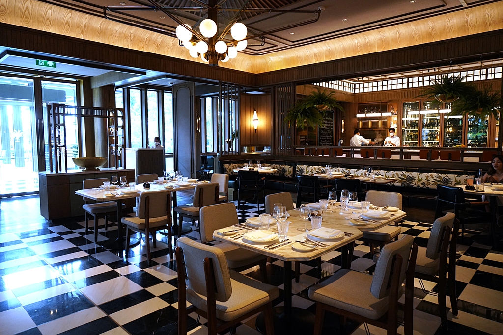 French brasserie interior at Palmier Bangkok