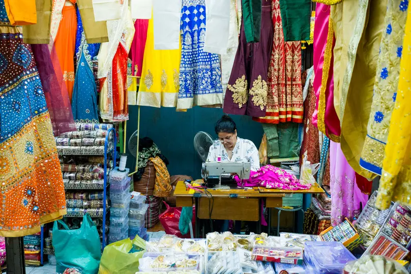 Fabric shops inside Bangkok's Phahurat district