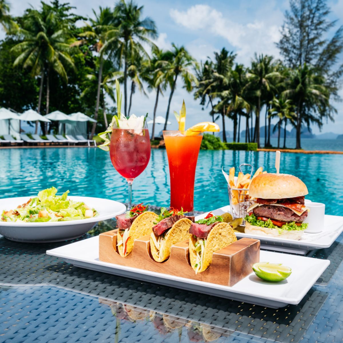 Plai Fah poolside dining at Phulay Bay