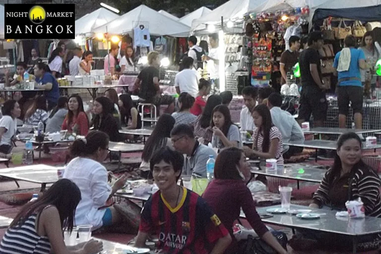 Ramkhamhaeng Night Market in eastern Bangkok