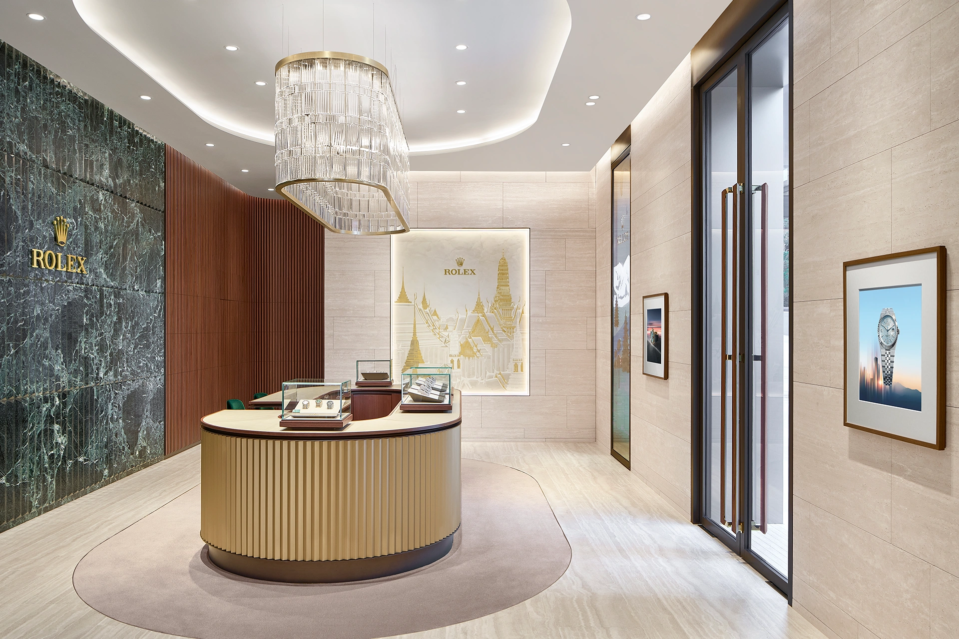 Interior of the Rolex boutique at One Bangkok