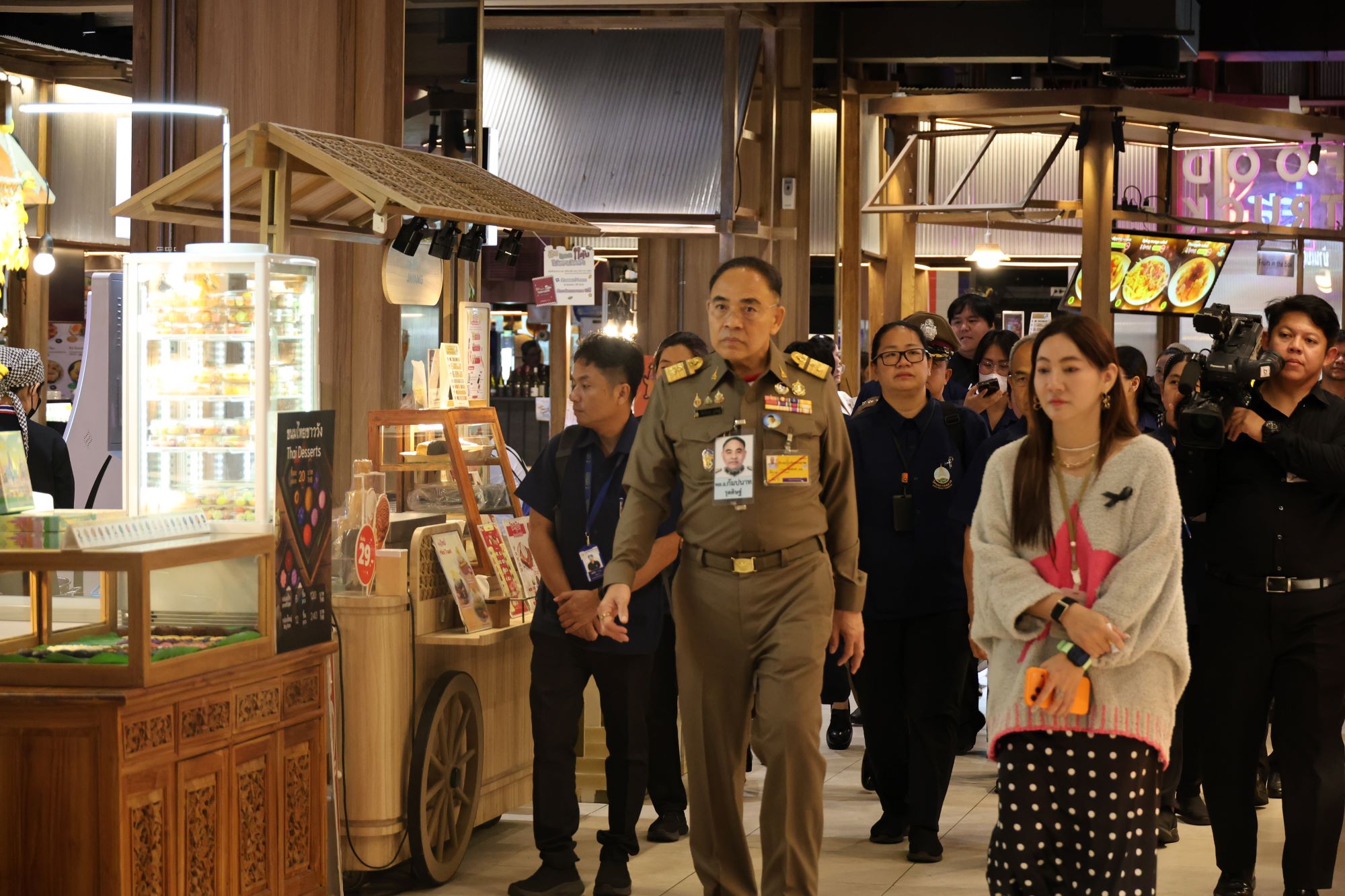 Organisers inspecting a centralWorld retail area for Royal Project 57