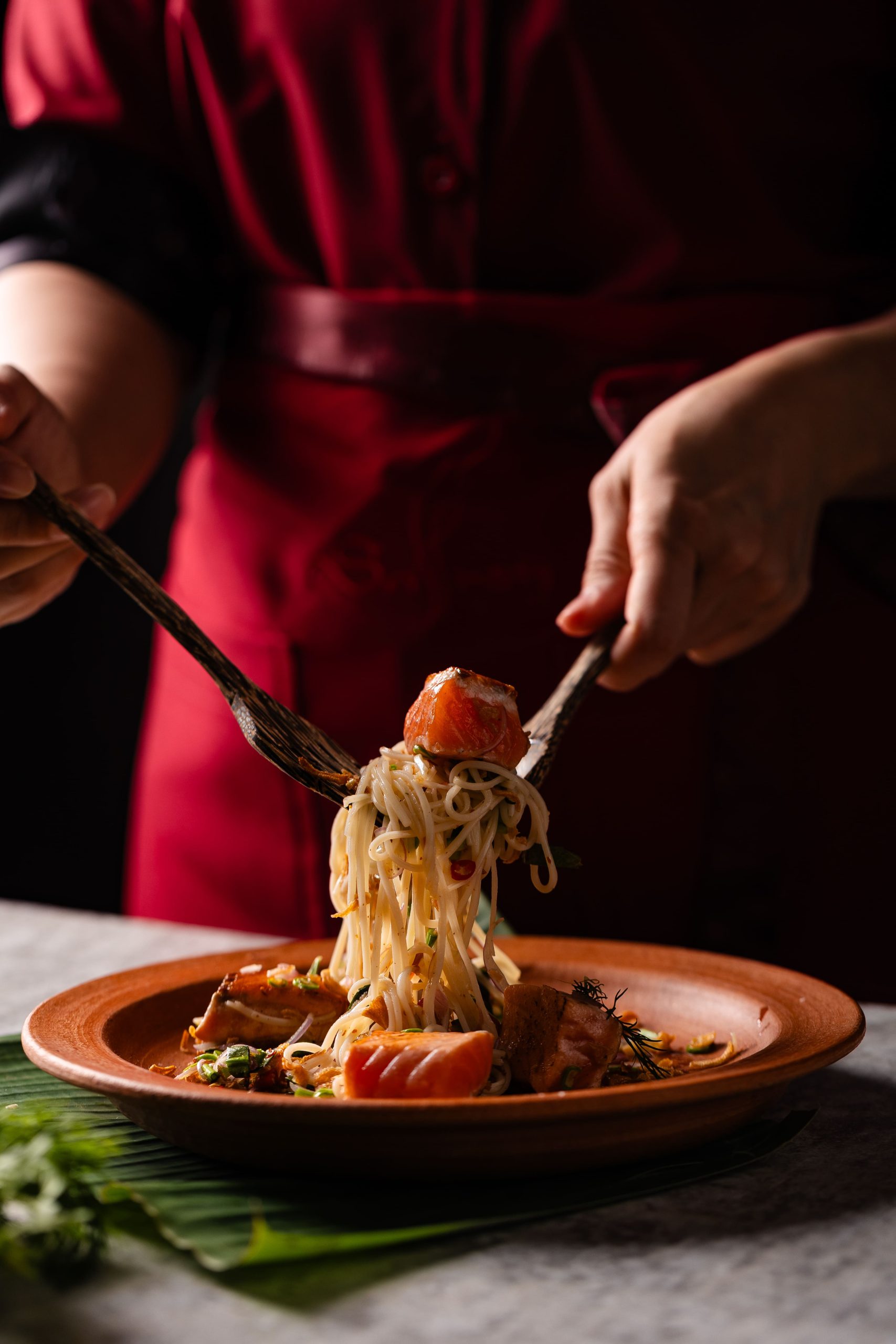 A fire-led Thai dish at Saffron Grill Bangkok