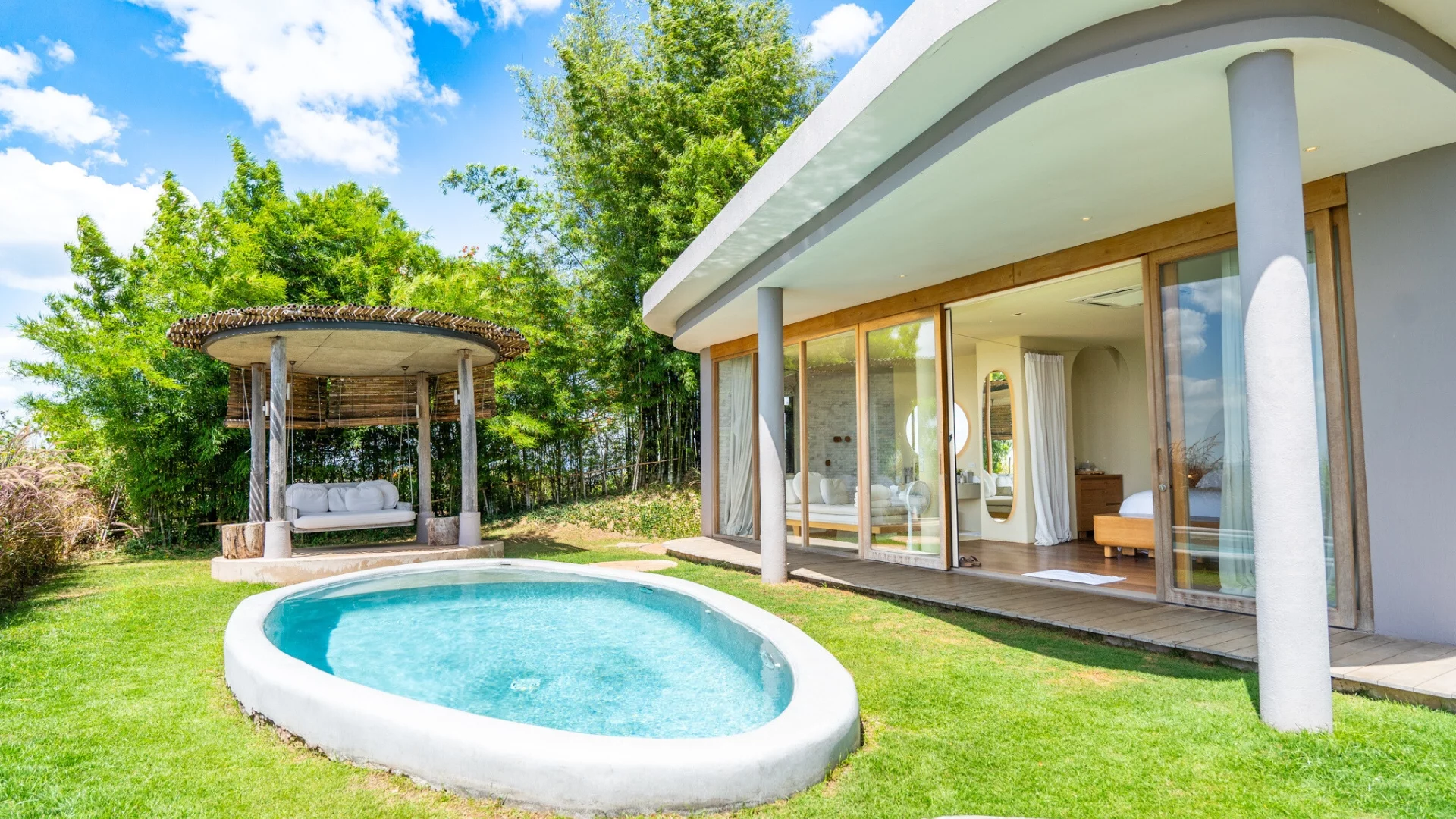 Private pool and garden at a sala khaoyai pool villa