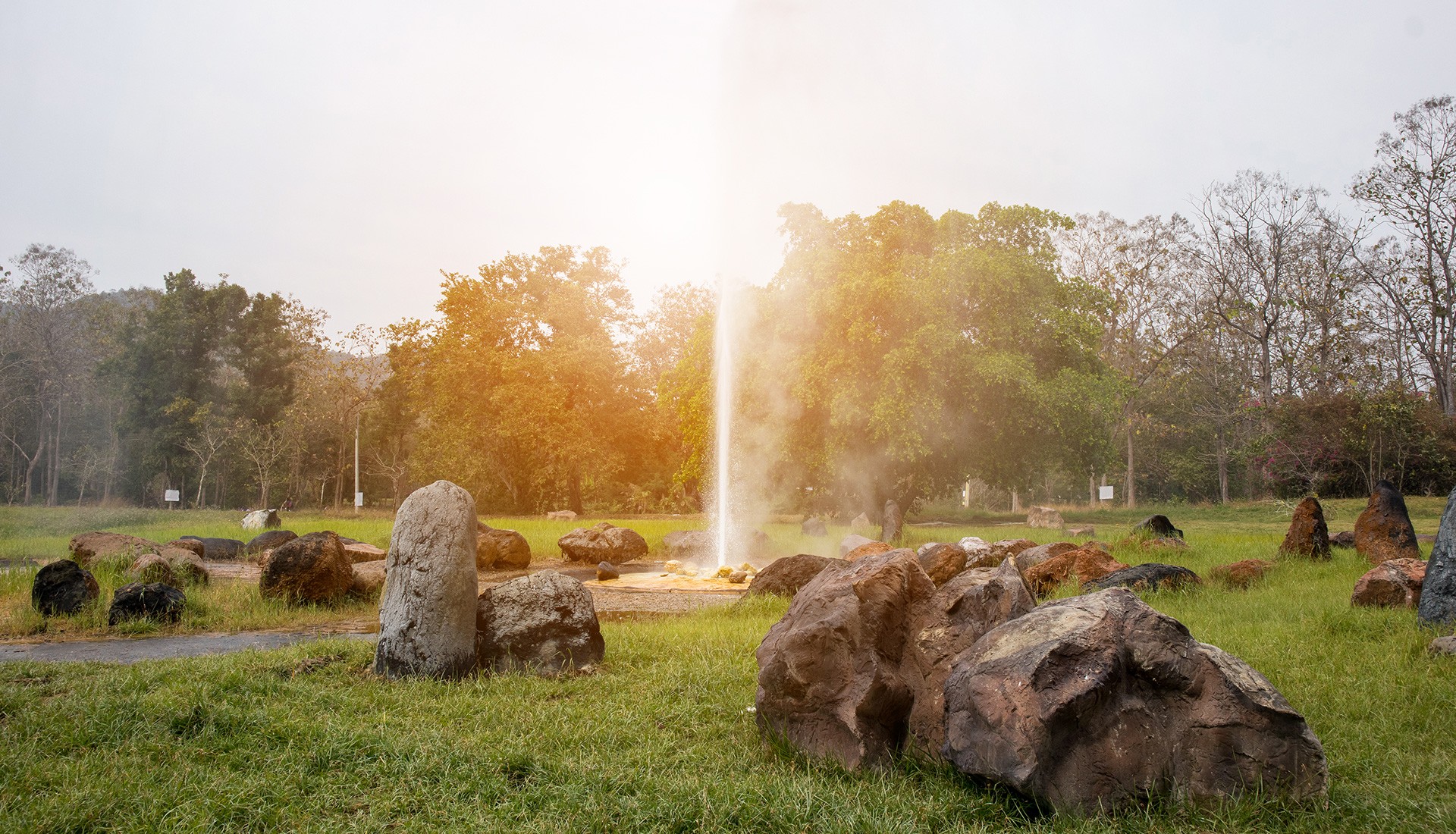 Hot spring geyser at San Kamphaeng in Chiang Mai