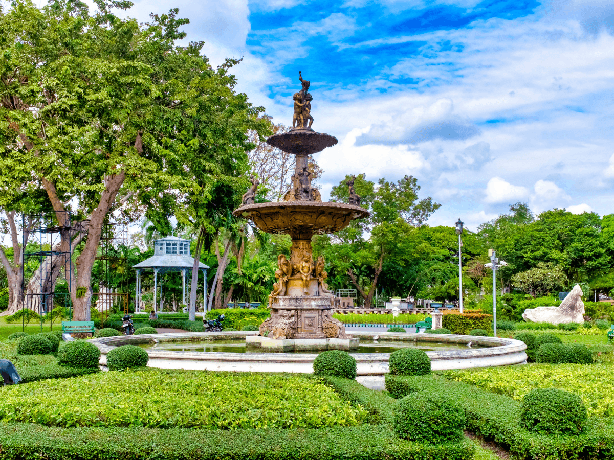 Historic fountain inside Saranrom Park Bangkok