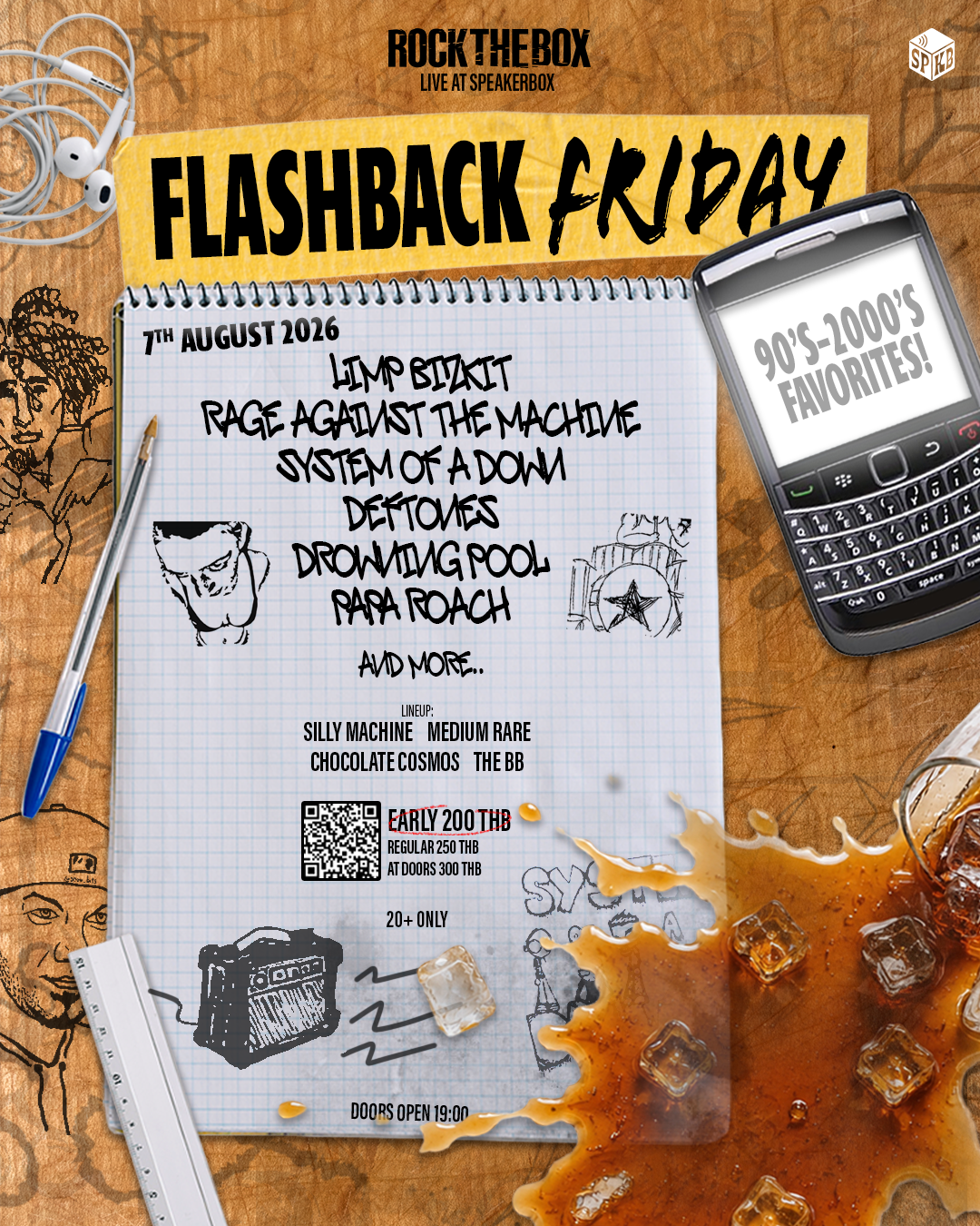 ROCKTHEBOX Flashback Friday poster at Speakerbox