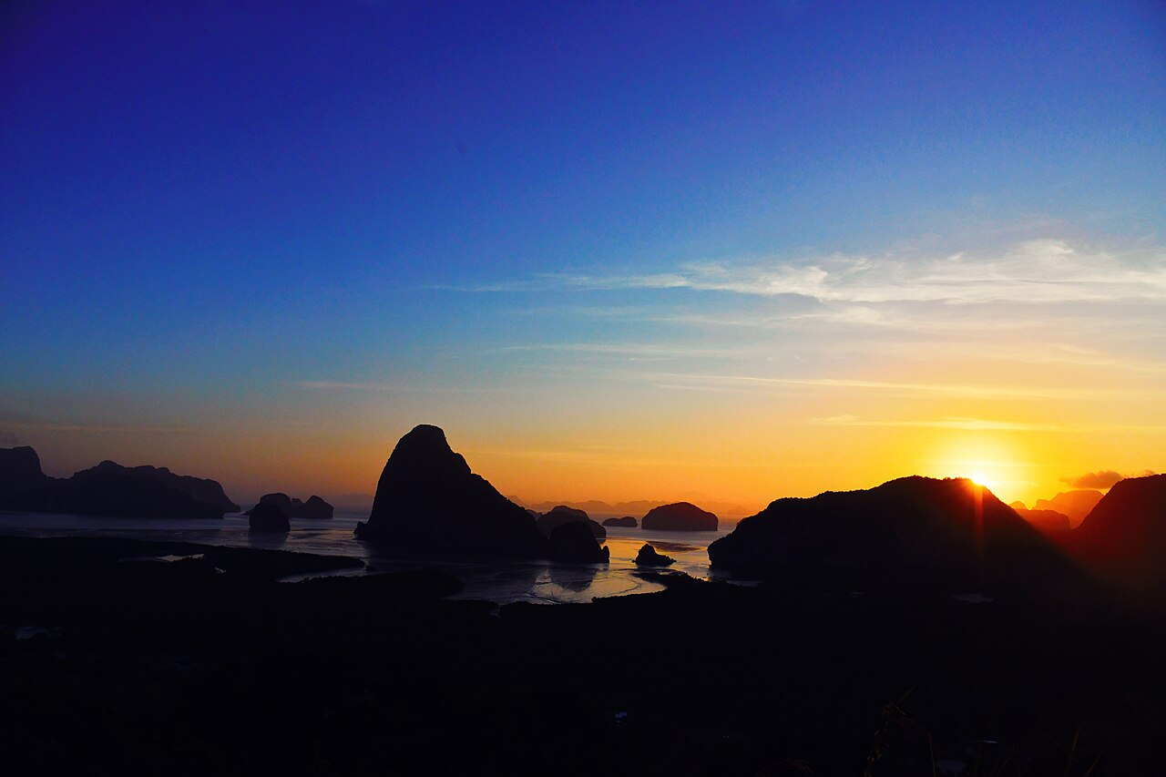 Phang Nga Bay karsts seen from Samet Nangshe