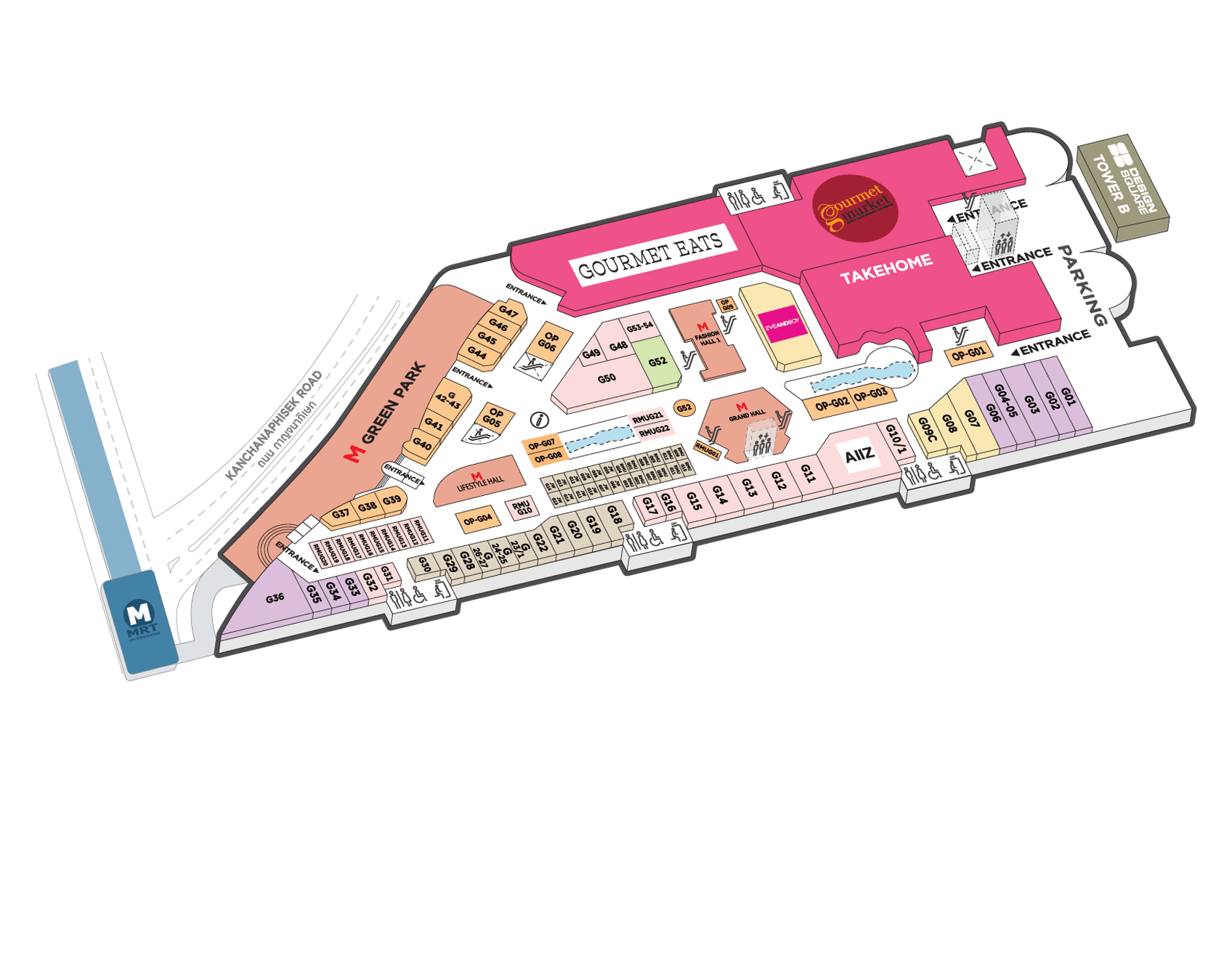Ground-floor map for The Mall Lifestore Bangkae
