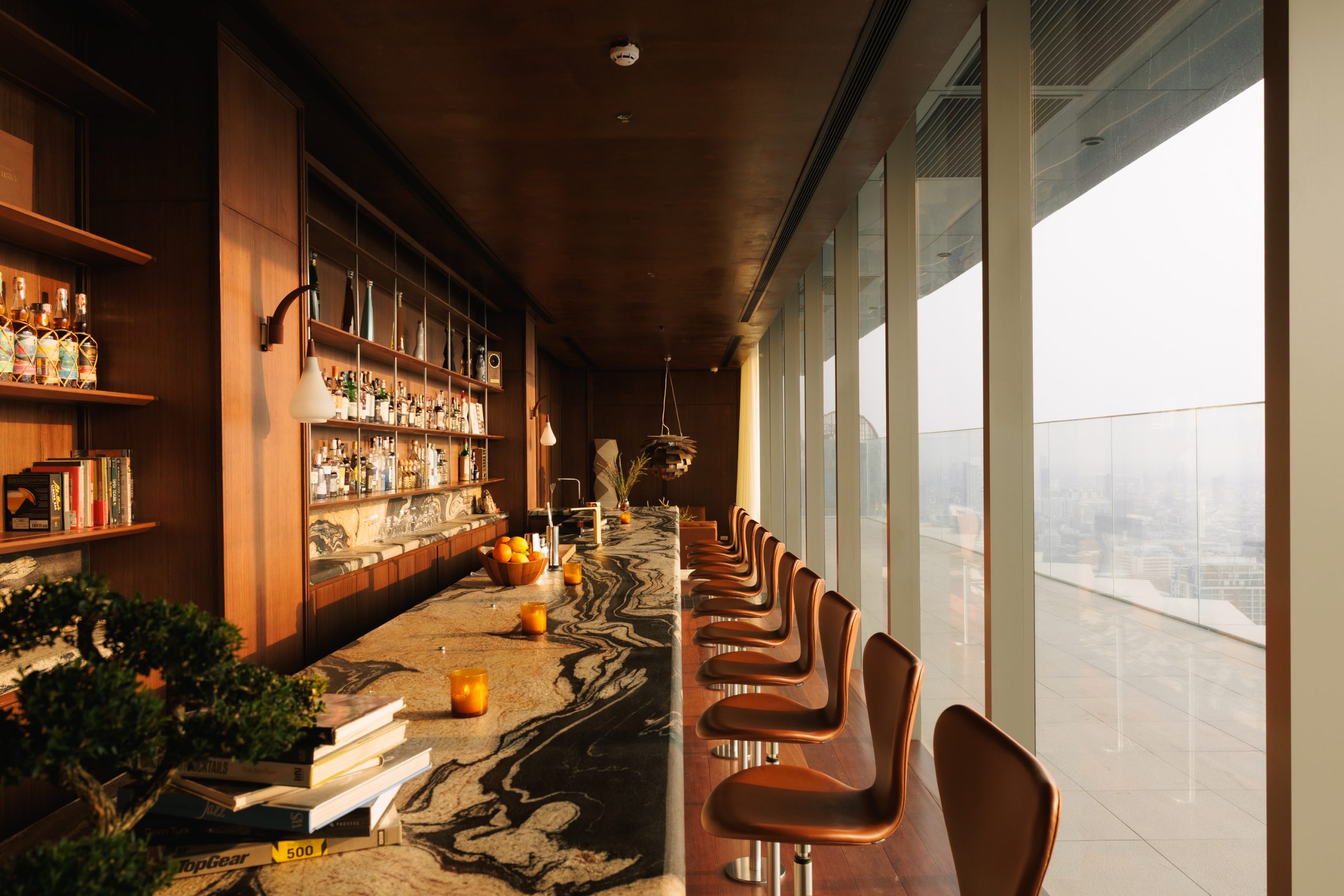 Lounge seating inside The Norm on the 42nd floor