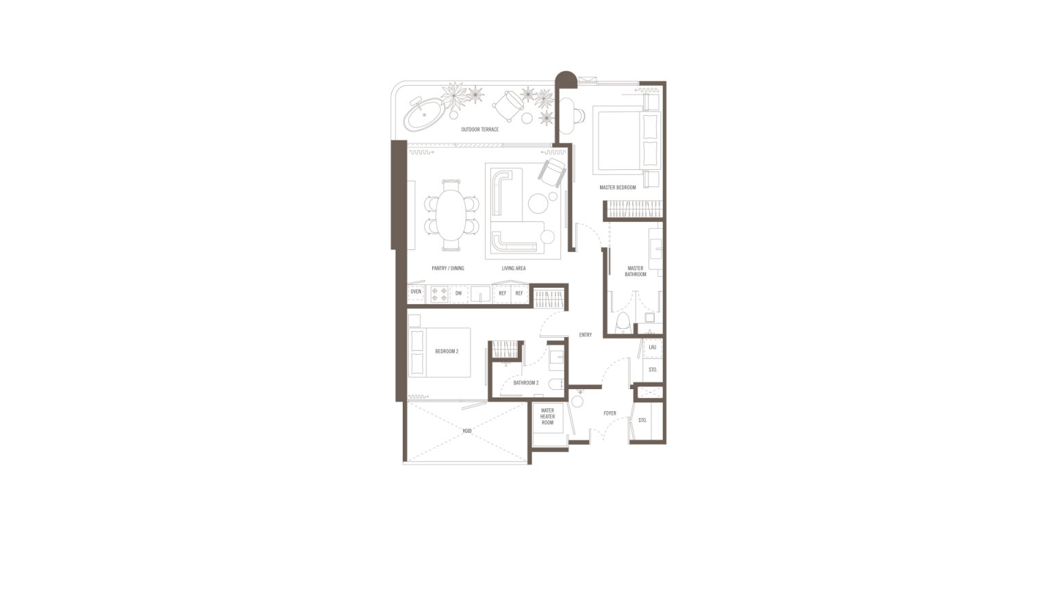 Two-bedroom residence at The Standard Residences Phuket Bang Tao