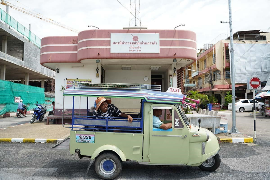 Traditional frog-head tuk tuk in Trang town