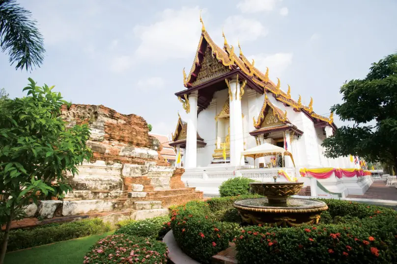 Historic architecture at Wat Na Phramen Ayutthaya