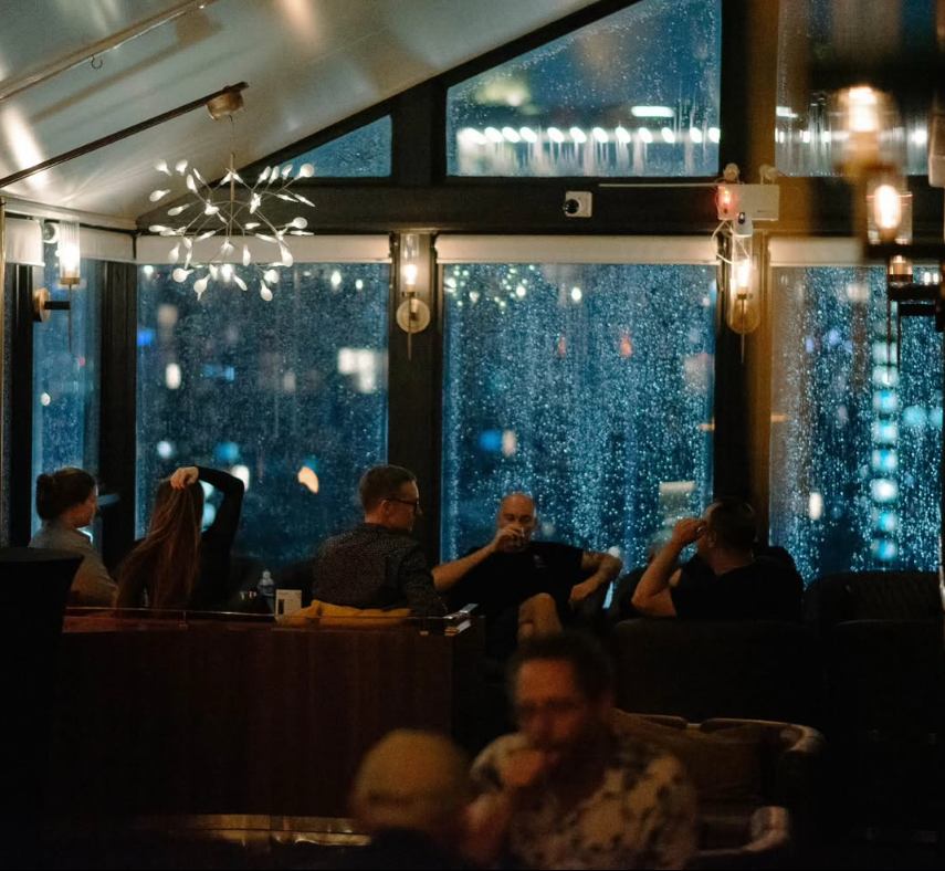 Evening atmosphere at AMBER Rooftop Bar Bangkok