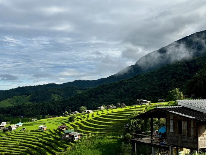 Green rice terraces at Ban Pa Bong Piang in Mae Chaem