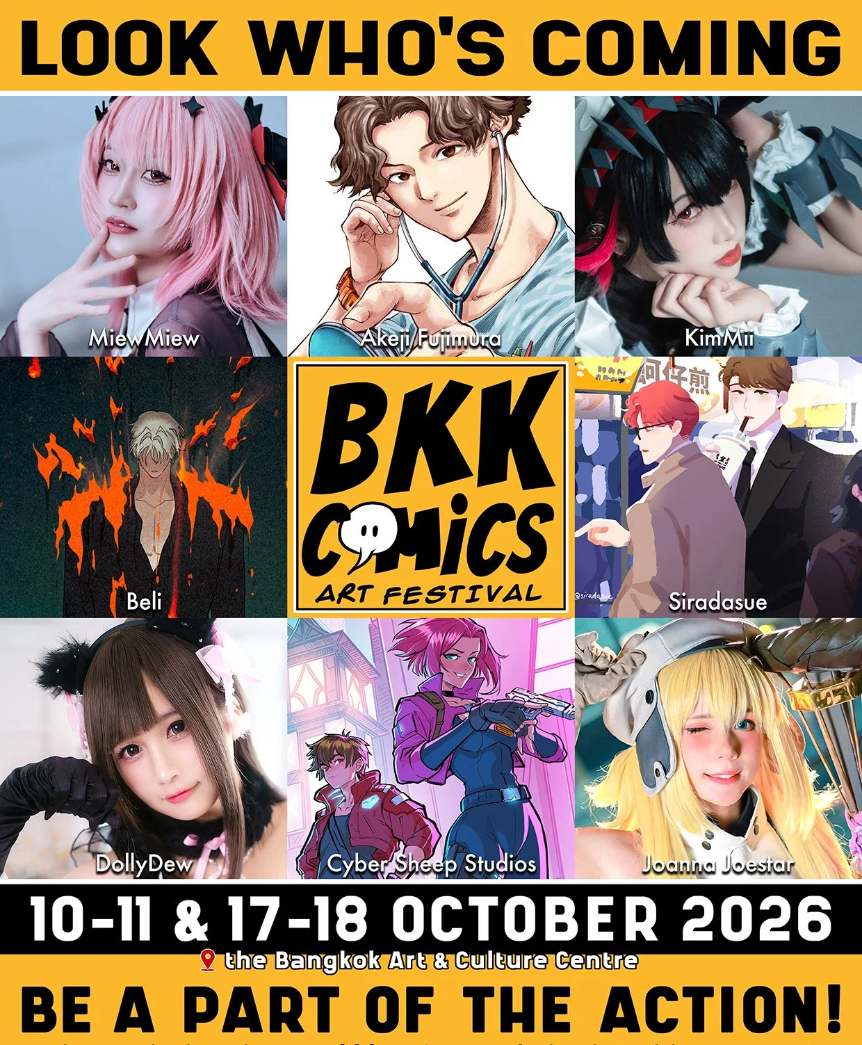 Guest announcement artwork for BKK Comics Art Festival 5