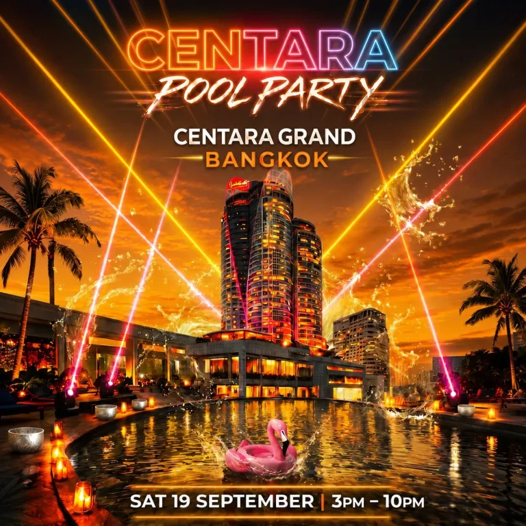 Centara Pool Party event flyer for 19 September 2026