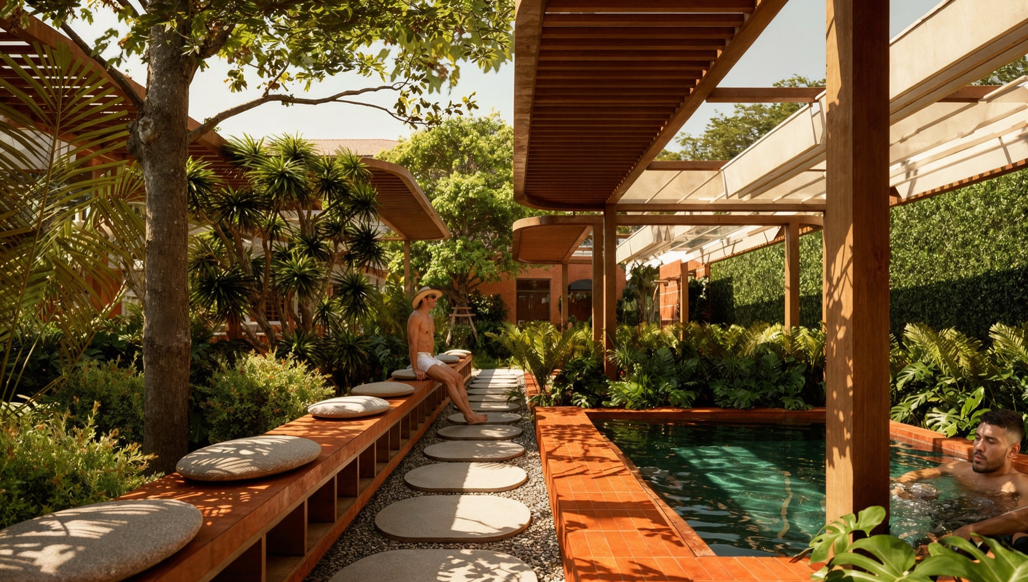 Architectural visualisation of Dip Ekkamai garden pool