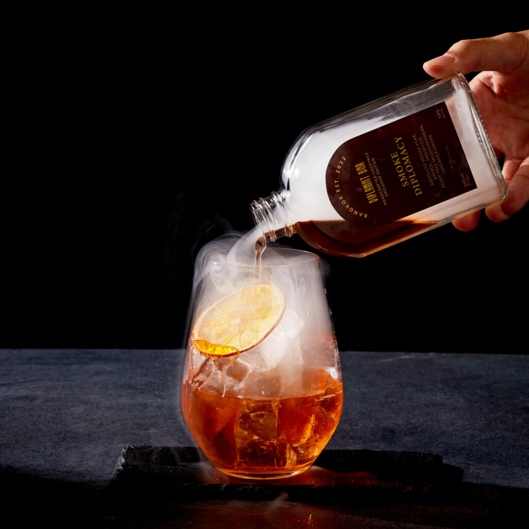 Smoke Diplomacy cocktail at Diplomat Bar Bangkok