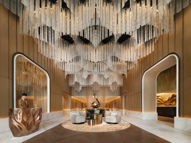 Sculptural lobby at Fairmont Bangkok Sukhumvit