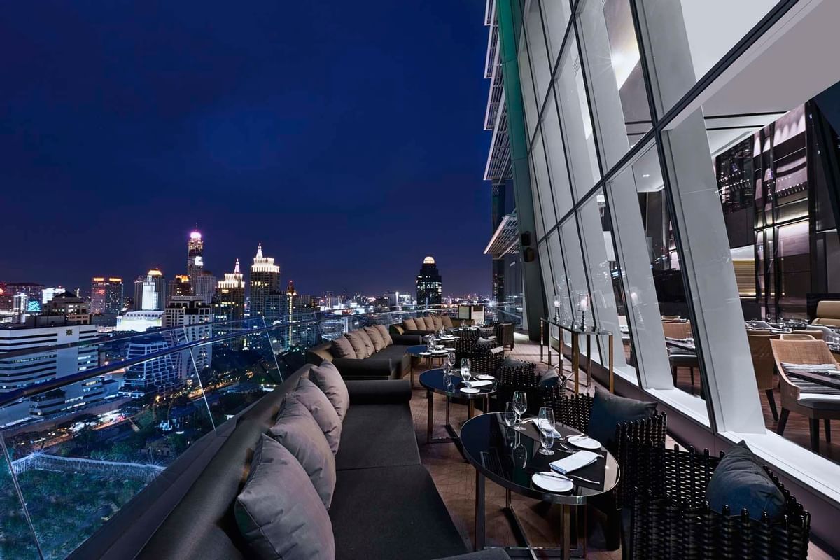 Outdoor terrace at Up and Above in The Okura Prestige Bangkok