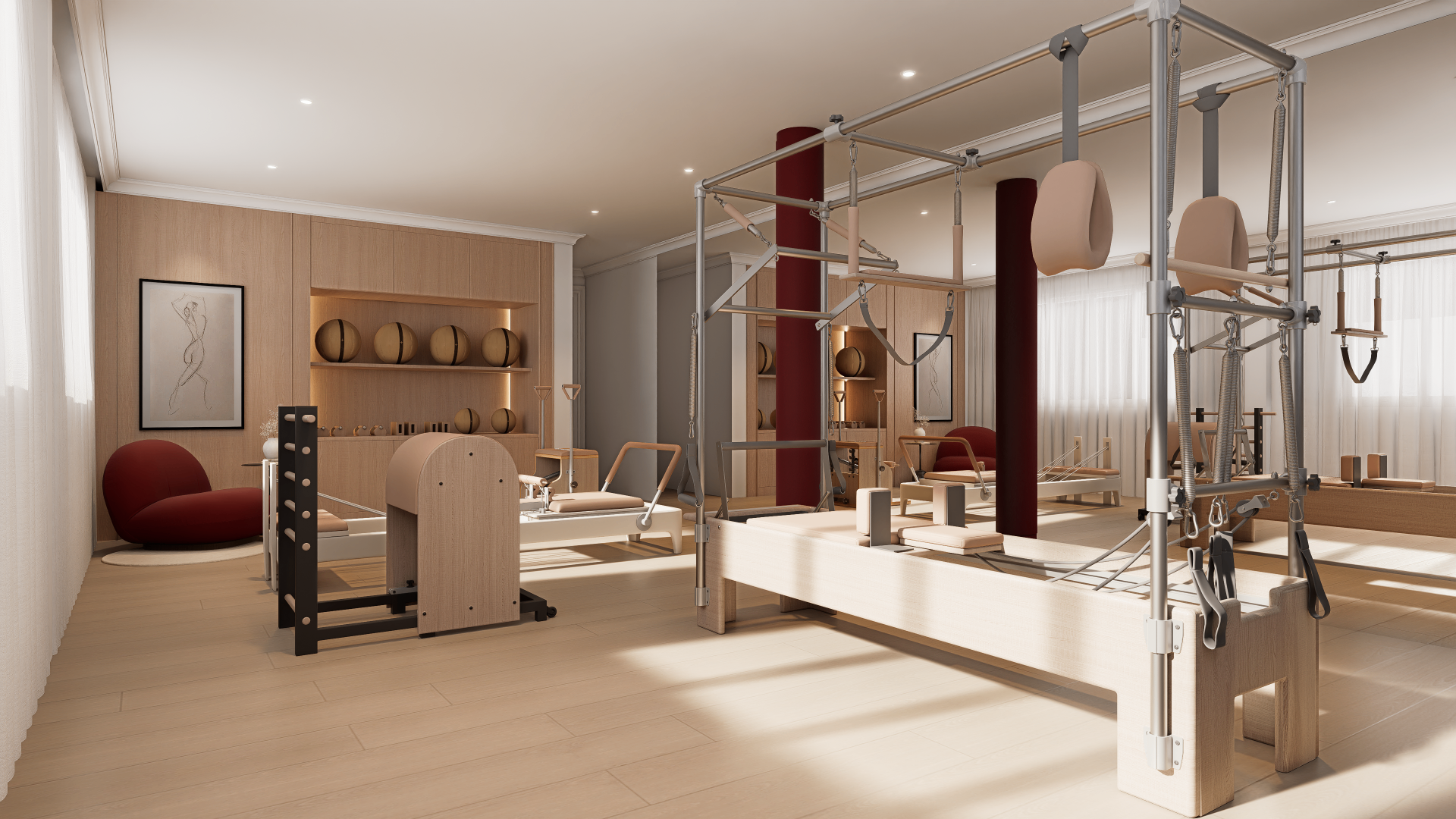 Private Pilates equipment room at HEARTCORE Ritual Bangkok