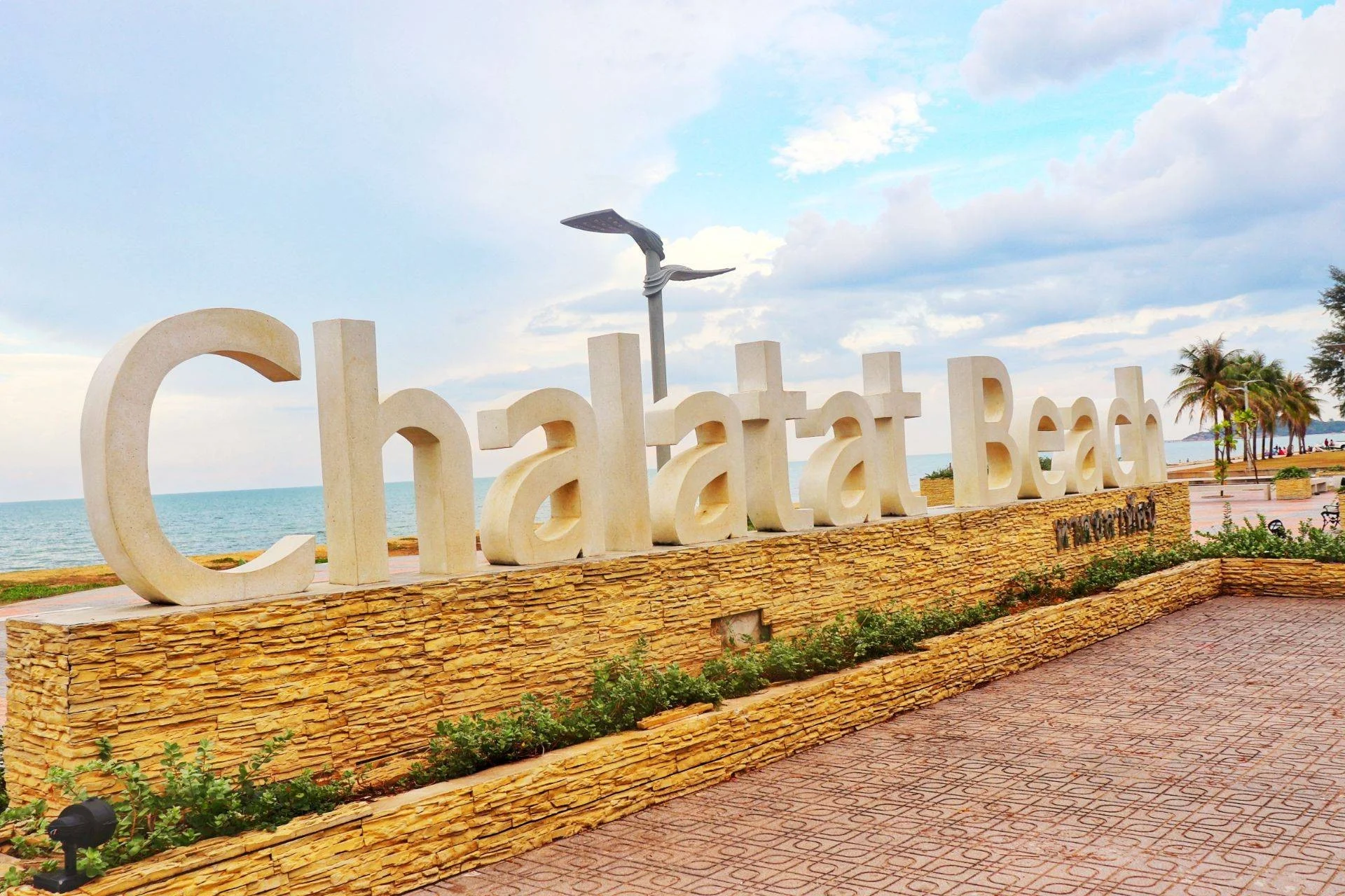Chalatat Beach promenade and sea in Songkhla